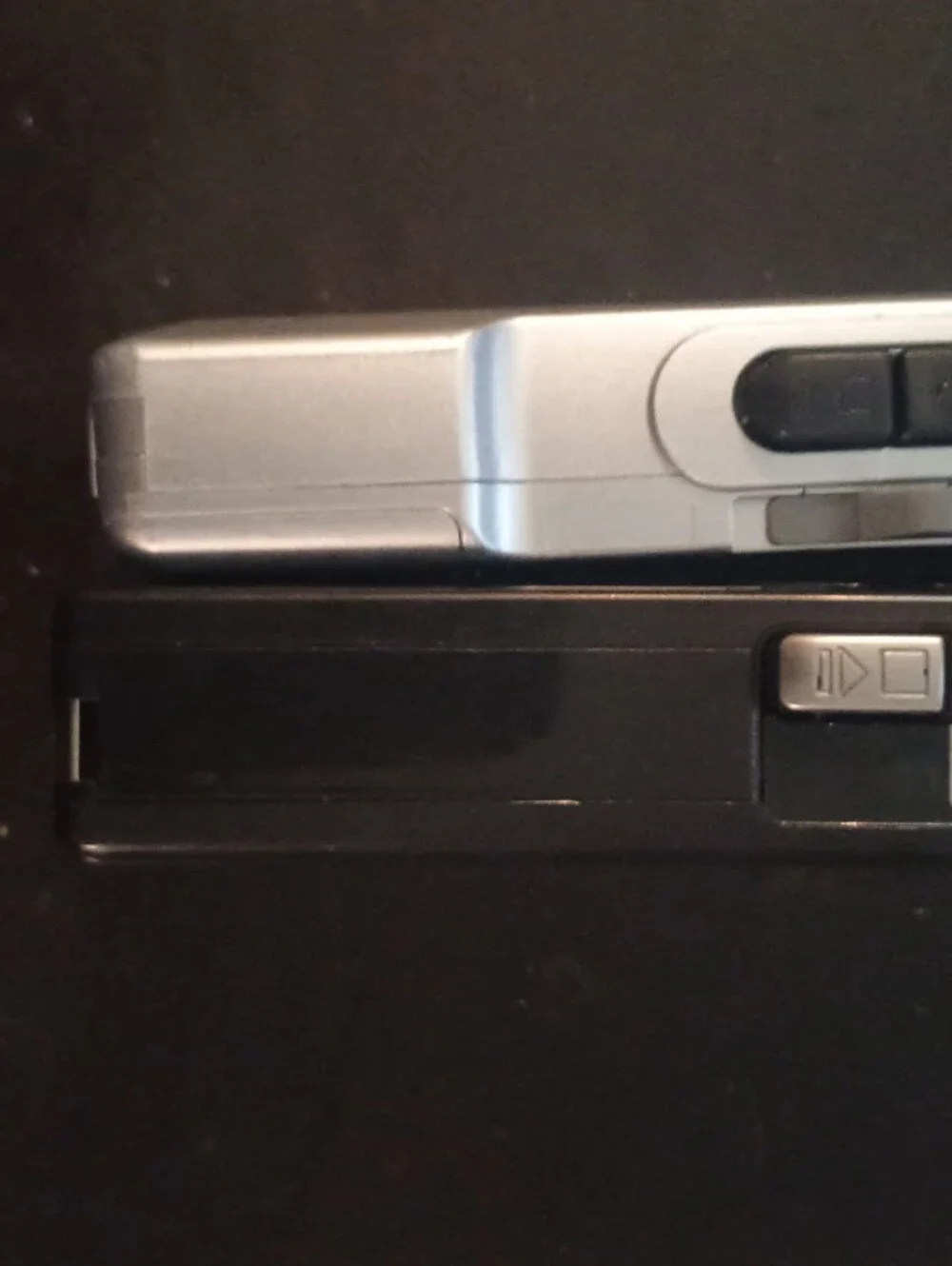 Sony Microcassette Recorders - Silver and Black Duo